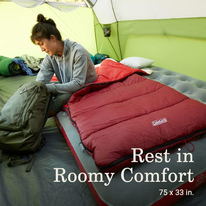 Sleeping Bag Coleman Flatlands, 30F, Rojo
