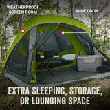 Casa De Campaña Coleman Skydome Tent 4 Personas, Gris Con Verde