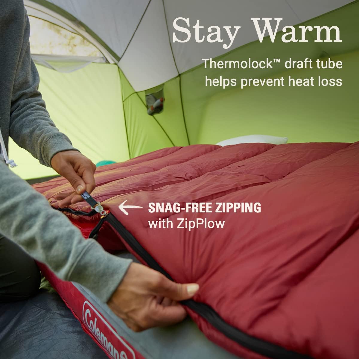 Sleeping Bag Coleman Flatlands, 30F, Rojo