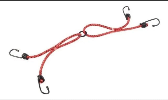 Cordones Elasticos Rojos de 4 Ganchos