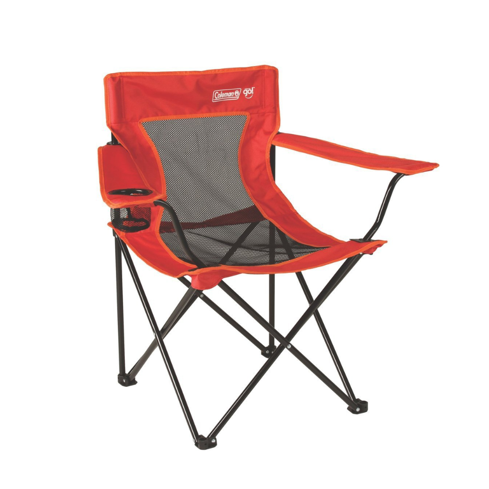 Silla Con Descansa Brazos Go Coleman Con Funda, Rojo/ Negro